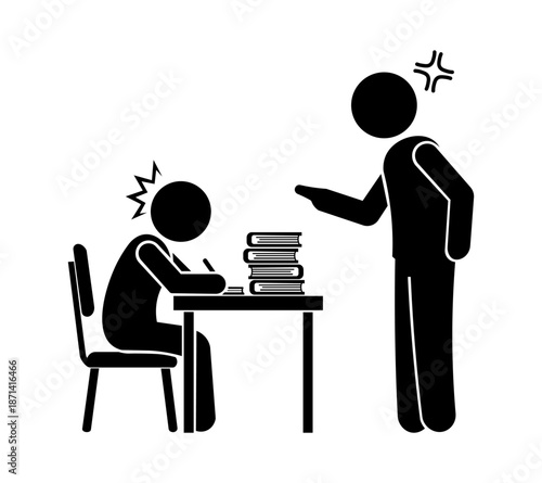 Parent Teaching Child Discipline and Learning at Study Table.