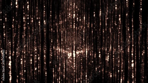 Copper Particles Falling Downward Abstract Background Bokeh Lights Glittering Rain Effect Festive