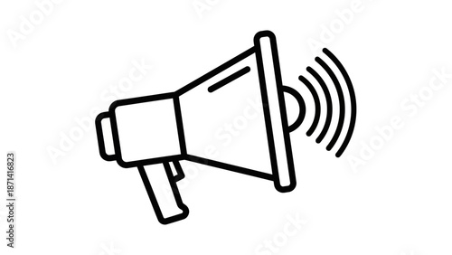 Black megaphone icon vector illustration isolated on white as a professional business symbol for office equipment and communication design