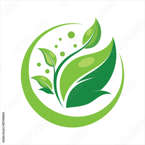 Green Leaf Eco Splash Logo Design