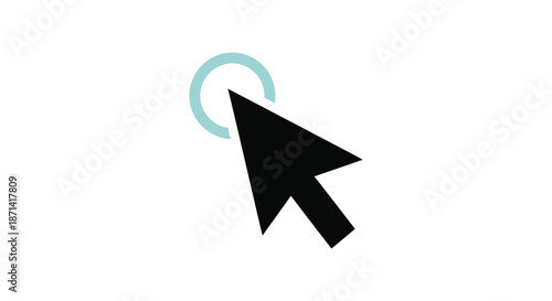 A simple illustration depicts a black cursor with a light blue circular highlight