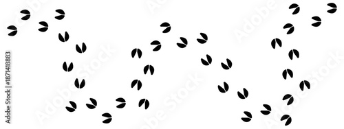 Simple trail of animal hoof prints of an animal with cloven hooves, such as a deer, goat, or pig