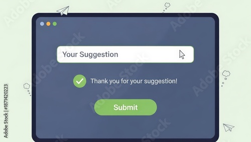 Suggestion Box Interface with Input Field and Submit Button.