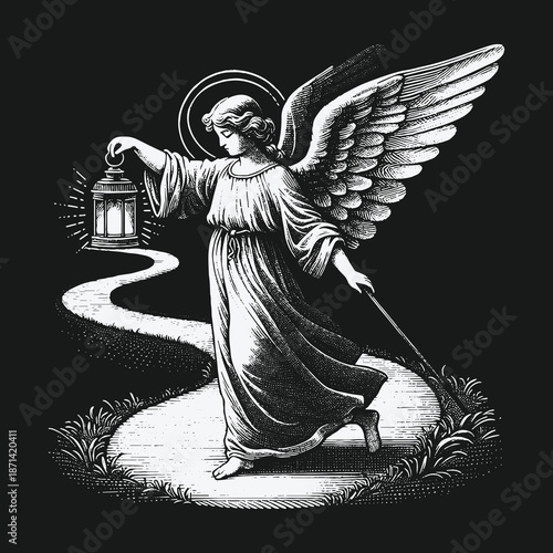 Angel of Light Guiding the Way in Darkness.