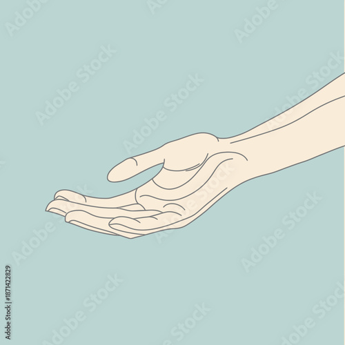 Hand Reaching Out Against a Soft Background