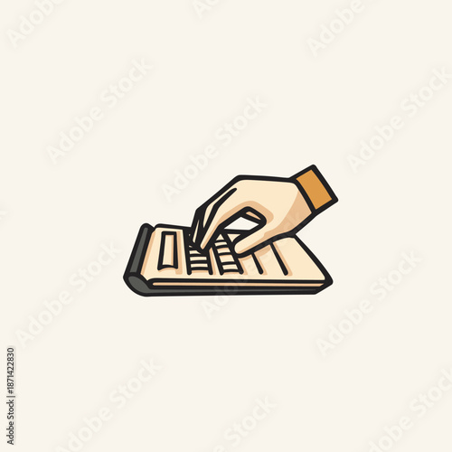 Hand Typing on Keyboard with Minimalist Background