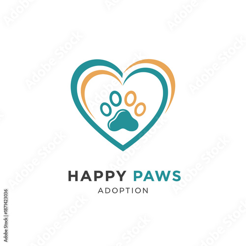 Heart-shaped logo representing pet adoption services