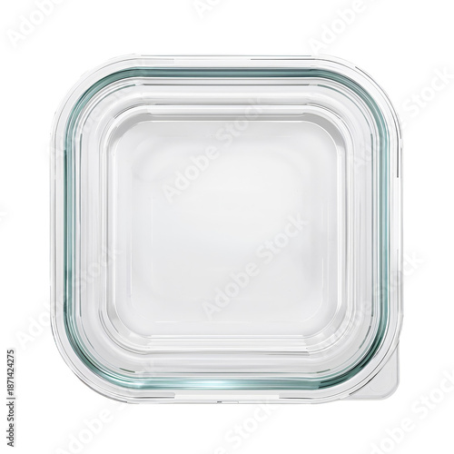 Glass Container for Food Storage on a White Background With Multiple Sizes Di...