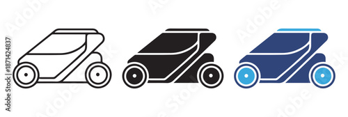 Robotic Lawn Mower Vector Icon for Gardening, Lawn Care, and Automation Design. Minimal Robotic Lawn Mower Icon in Flat and Line Style for Web, App, and UI Projects.