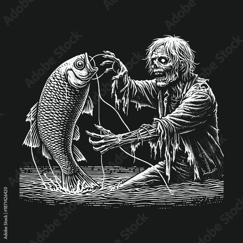Zombie Anglers Catch: A Darkly Humorous Fishing Tale.
