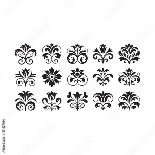Classic Floral Ornament Icon Grid