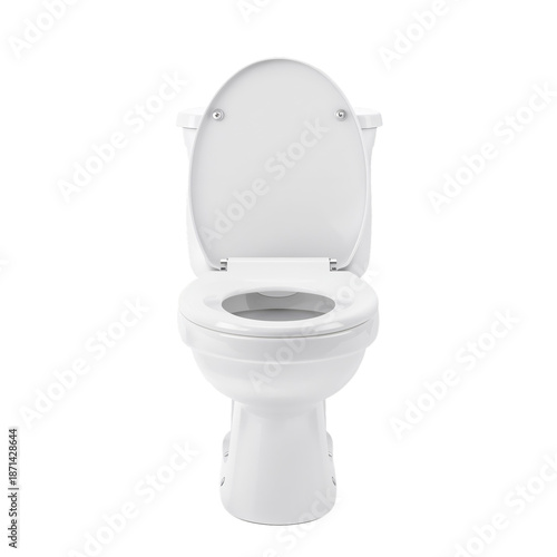 White Toilet in a Clean Bathroom Setting Ready for Use