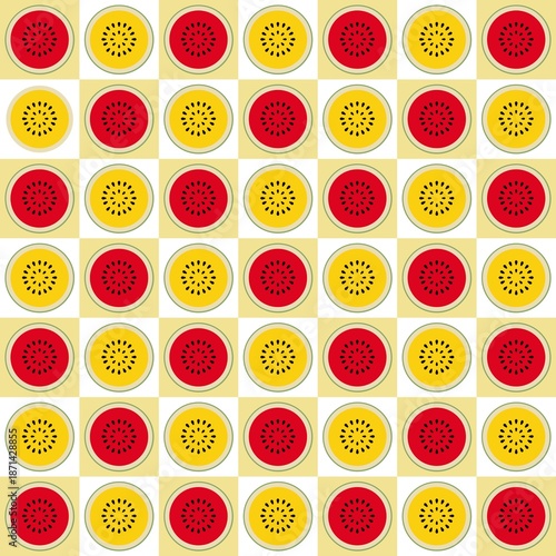 Standard print featuring red and yellow watermelons.