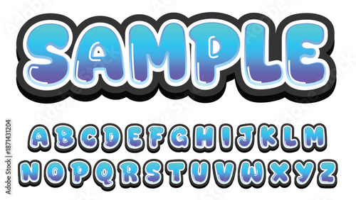 Blue Water Bubble Typography