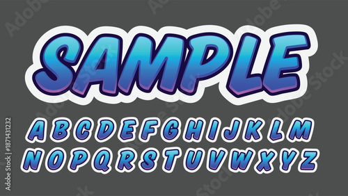 Deep Blue Night Rounded Cartoon Text Effect