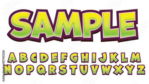 Lime Green cartoon Text Effect