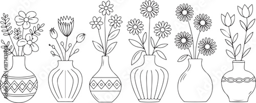 Simple Flower Vase Coloring Pages