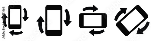 Smartphone screen rotation: Minimalist illustration of a smartphone screen adapting to the viewer's orientation, showing how the screen responds to device orientation changes.