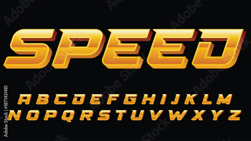 Gold Speed Racing Text Effect