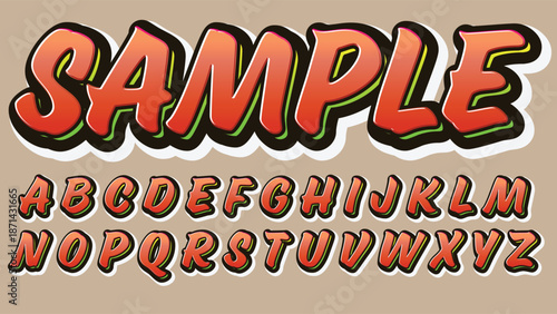 orange bold cursive uppercase isolated font