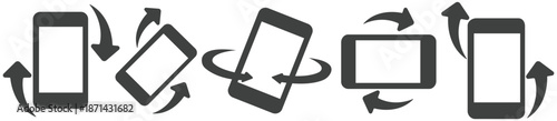 Rotating Phone Screen: Dynamic illustration of a mobile phone undergoing a rotation, offering a visual representation of screen orientation options
