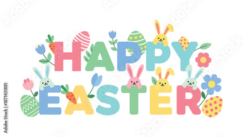 Happy easter day illustration