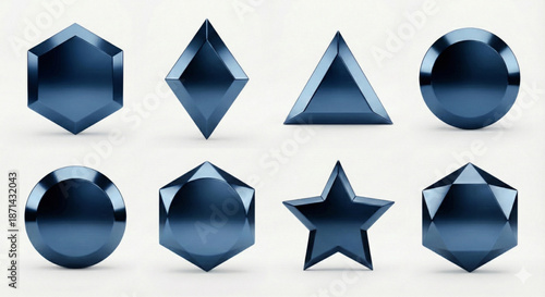 Collection of Metallic Icon set Shiny effect texture Luxury Icon Design PNG High End Metallic Color Item Check Mark Tech Icon Triangle Two-tone Metallic high end colors