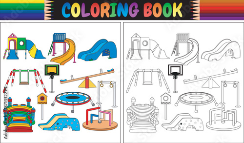 Playground Equipment Coloring Book