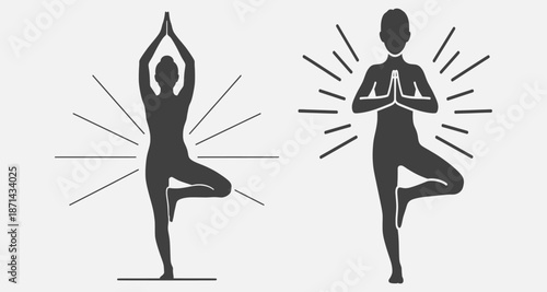 Serene silhouettes of women practicing yoga in a peaceful environment, showcasing balance and harmony