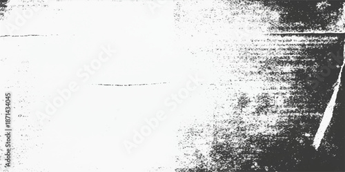 Abstract grunge vector illustration featuring a dirty textured paint splash and ink spray effect on an old vintage paper background with a rough black border frame