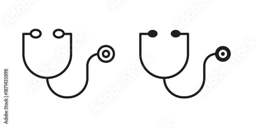 Stethoscope icons logo design, Pictogram Icons
