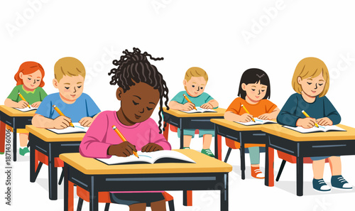 Cheerful young people aiming for success in their education life and open to learning.