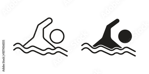 Swimmer icons logo design, Pictogram Icons