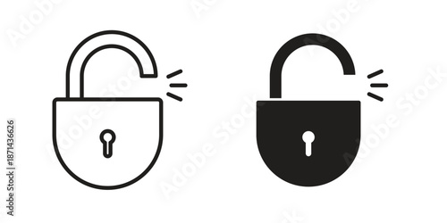 Unlock icons logo design, Pictogram Icons