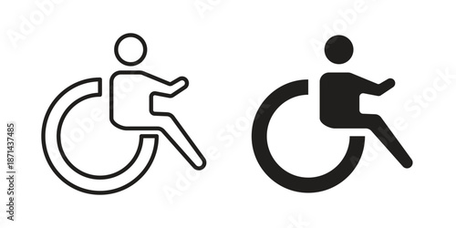Wheelchair icons logo design, Pictogram Icons