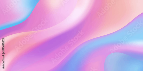 Abstract colorful pink and purple background with soft digital waves and smooth light curves creates a textured silk wallpaper illustration featuring blue motion lines and a vector art backdrop