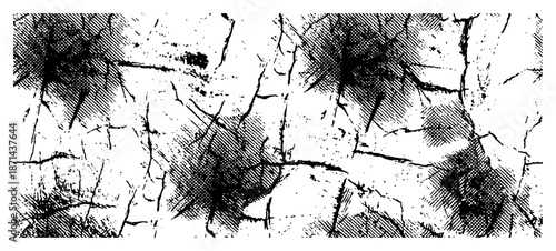 abstract grunge texture background featuring deep cracks and scratches with ink spots