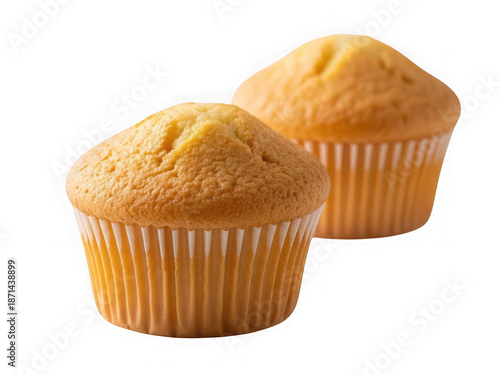 Two muffins isolated on transparent background isolated on transparent background