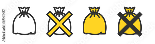 燃えるゴミ、燃えないゴミのイメージイラスト。Illustration of burnable and non-burnable garbage.