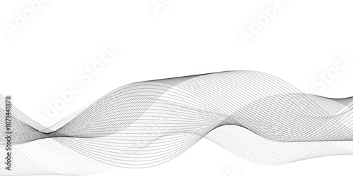 Abstract Grey Wireframe Wave Background Featuring Flowing Mesh Lines, Smooth Curves and Layered Digital Motion for Modern Technology, Audio and Minimal Creative Design