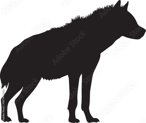Spotted hyena silhouette vector flat illustration design.