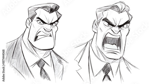 Angry Boss Businessman Vector Isolated Angry Expression