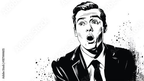 Shocked Businessman Vector Illustration Isolated on White Background