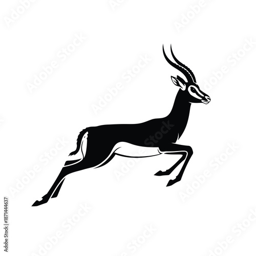 An illustration of a leaping antelope in a dynamic pose showcasing its agility and speed