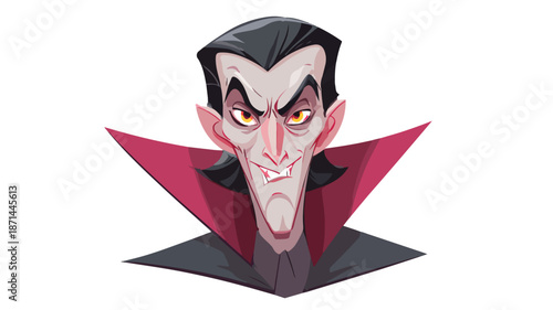 Cartoon Dracula Vampire Man on White Background Vector Illustration