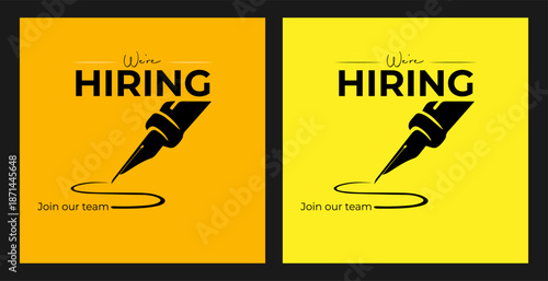 We are hiring marketing agency advertisement social media poster design vector templates