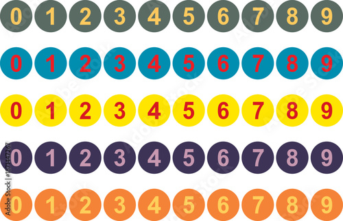 seamless pattern with numbers discount percent discount symbol Number icon set