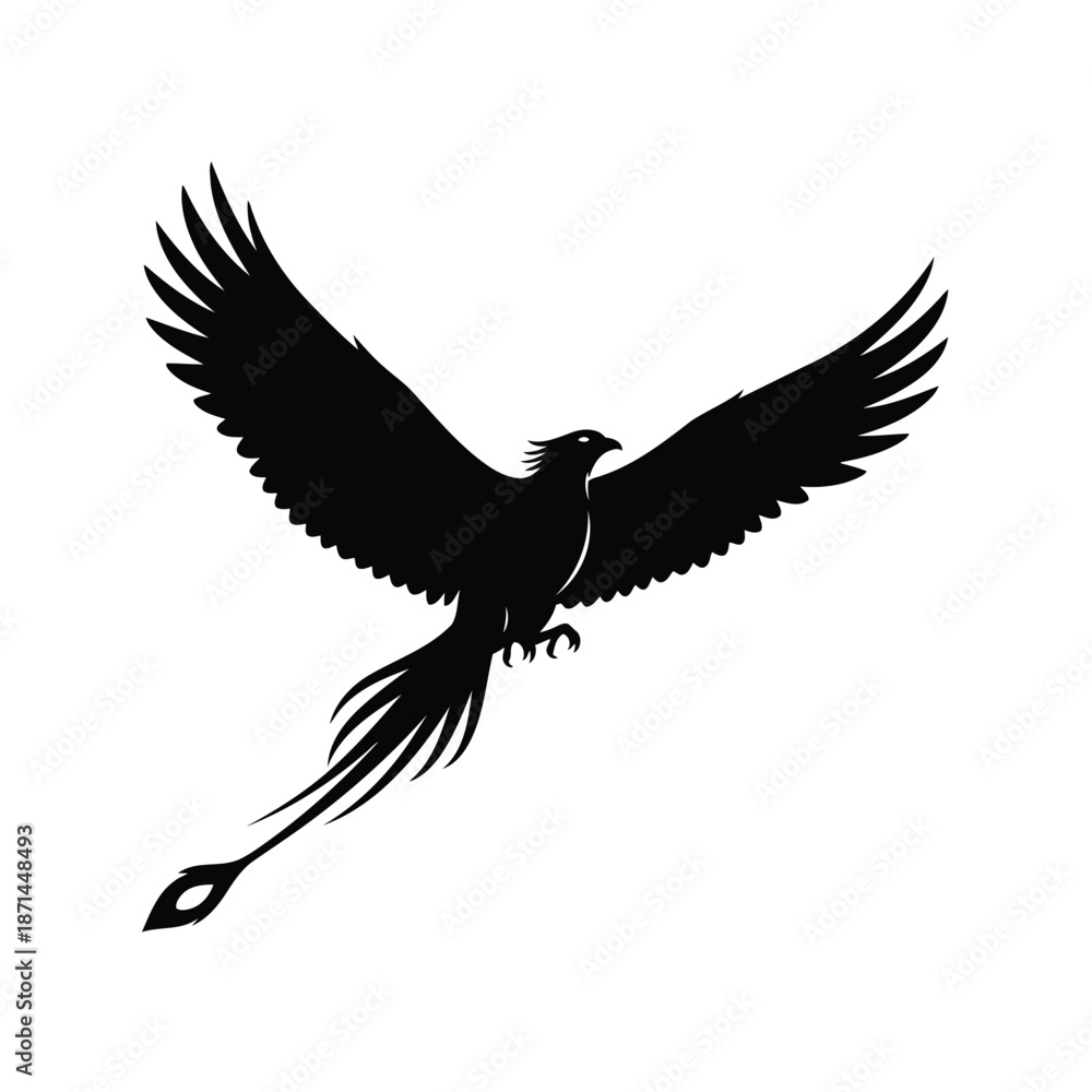 Obraz premium A majestic bird with outstretched wings flying through the sky