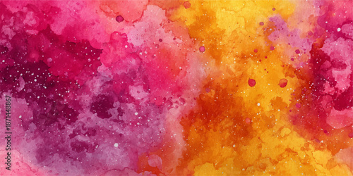 Vibrant watercolor gradient background with pink and orange hues