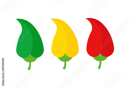 Variety Of Peppers Red Green Yellow Placed In Bowl